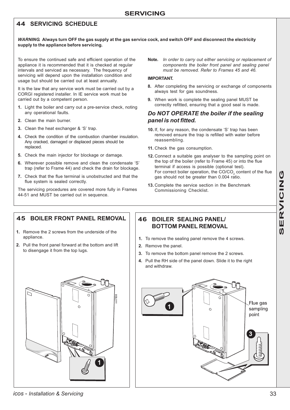 33 icos, Ser vicing | IDEAL INDUSTRIES ICOS HE18 User Manual | Page 33 / 60