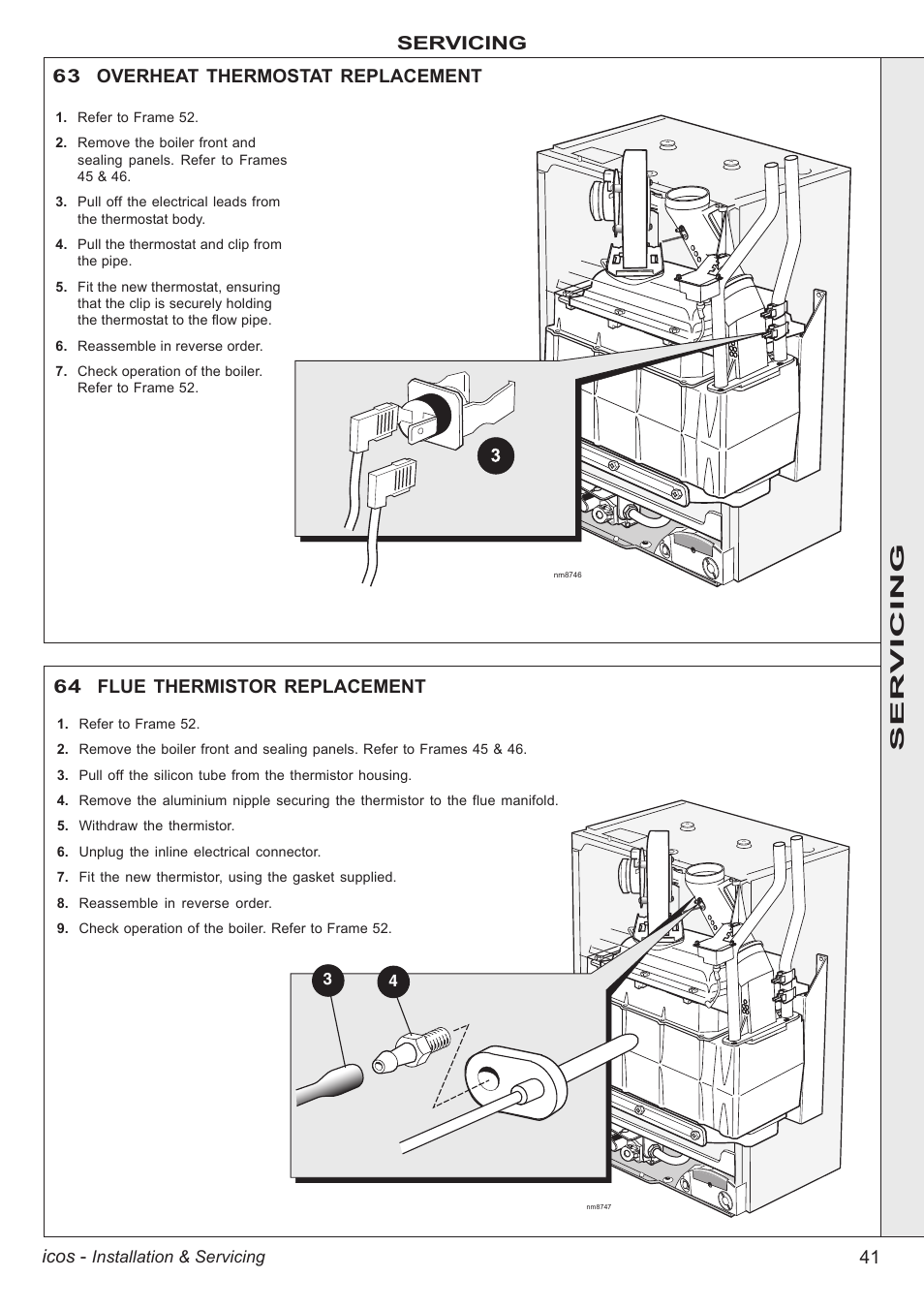 41 icos, Servicing, Ser vicing | IDEAL INDUSTRIES ICOS HE18 User Manual | Page 41 / 60