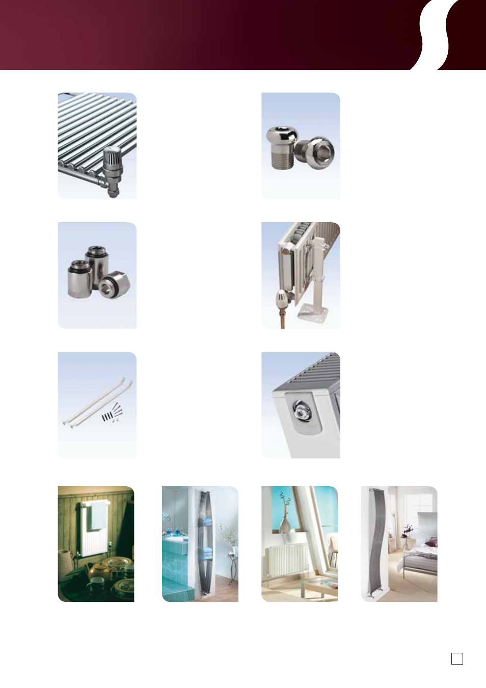 Radiator options, Valves, Adaptor | Extension pieces, Floor standing brackets, Continental brackets, Top grilles & side panels | IDEAL INDUSTRIES 36 User Manual | Page 31 / 32