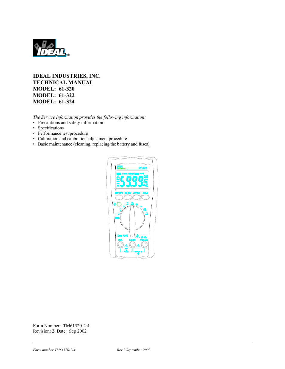 IDEAL INDUSTRIES 61-320 User Manual | 19 pages