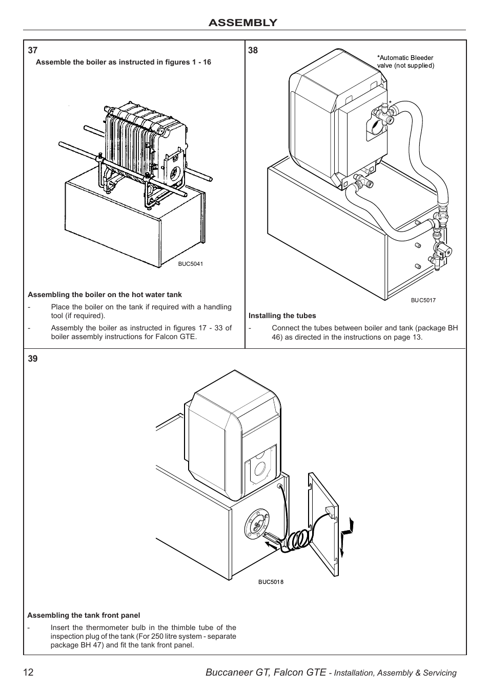 12 buccaneer gt, falcon gte, Assembly | IDEAL INDUSTRIES BUC5034 User Manual | Page 12 / 24