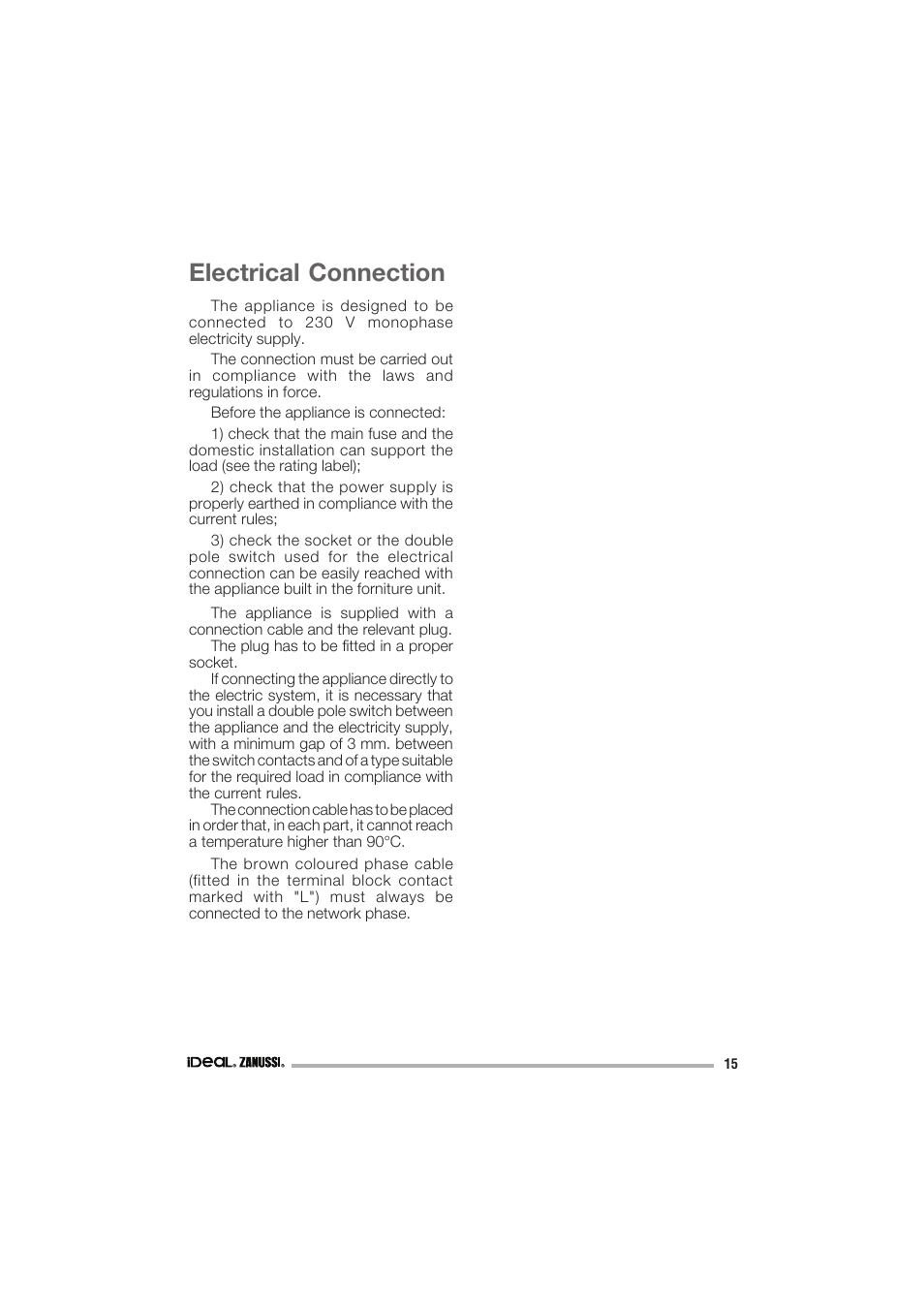 Electrical connection | IDEAL INDUSTRIES IZGS 68 ICTX User Manual | Page 15 / 20