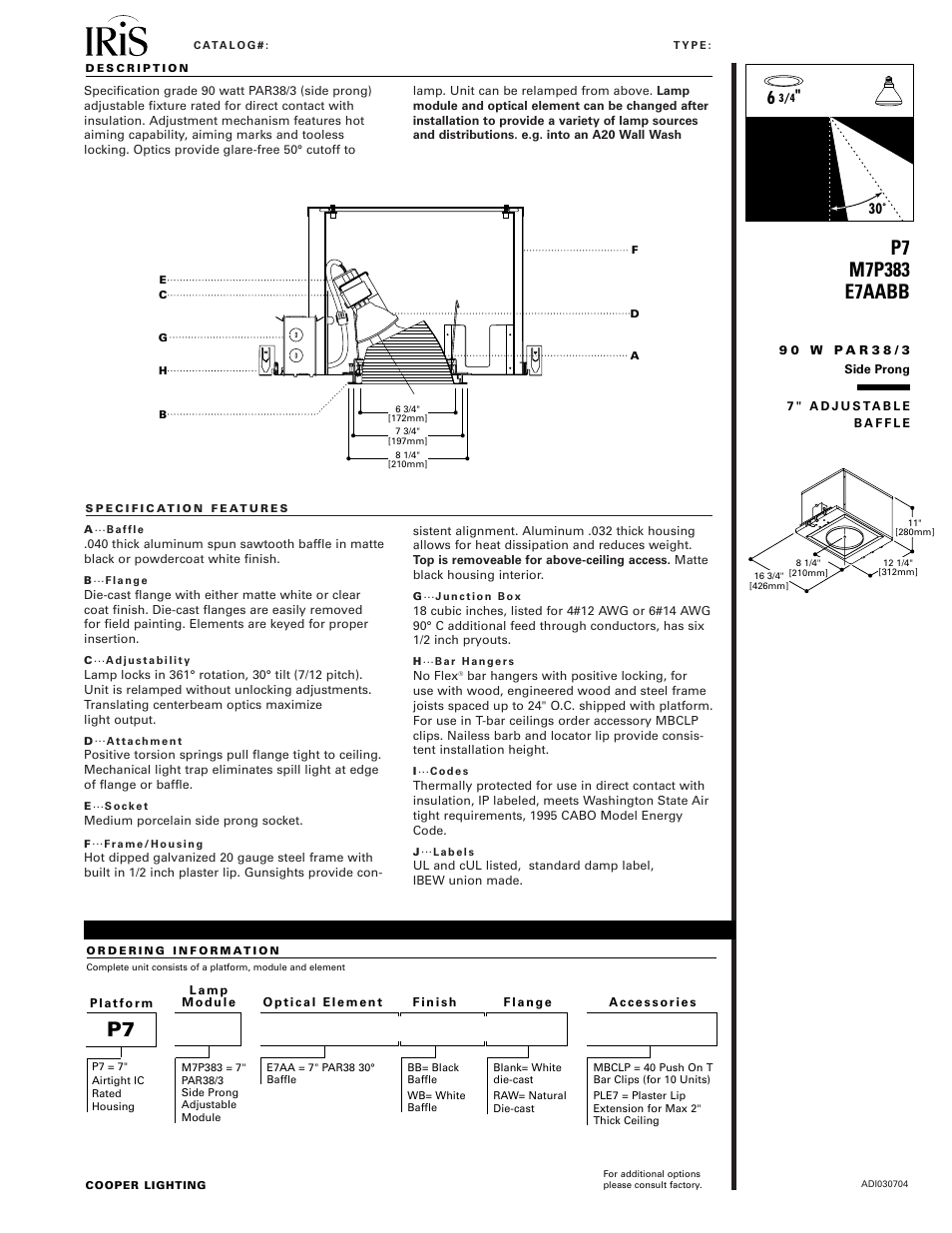 I.R.I.S. E7AABB User Manual | 2 pages