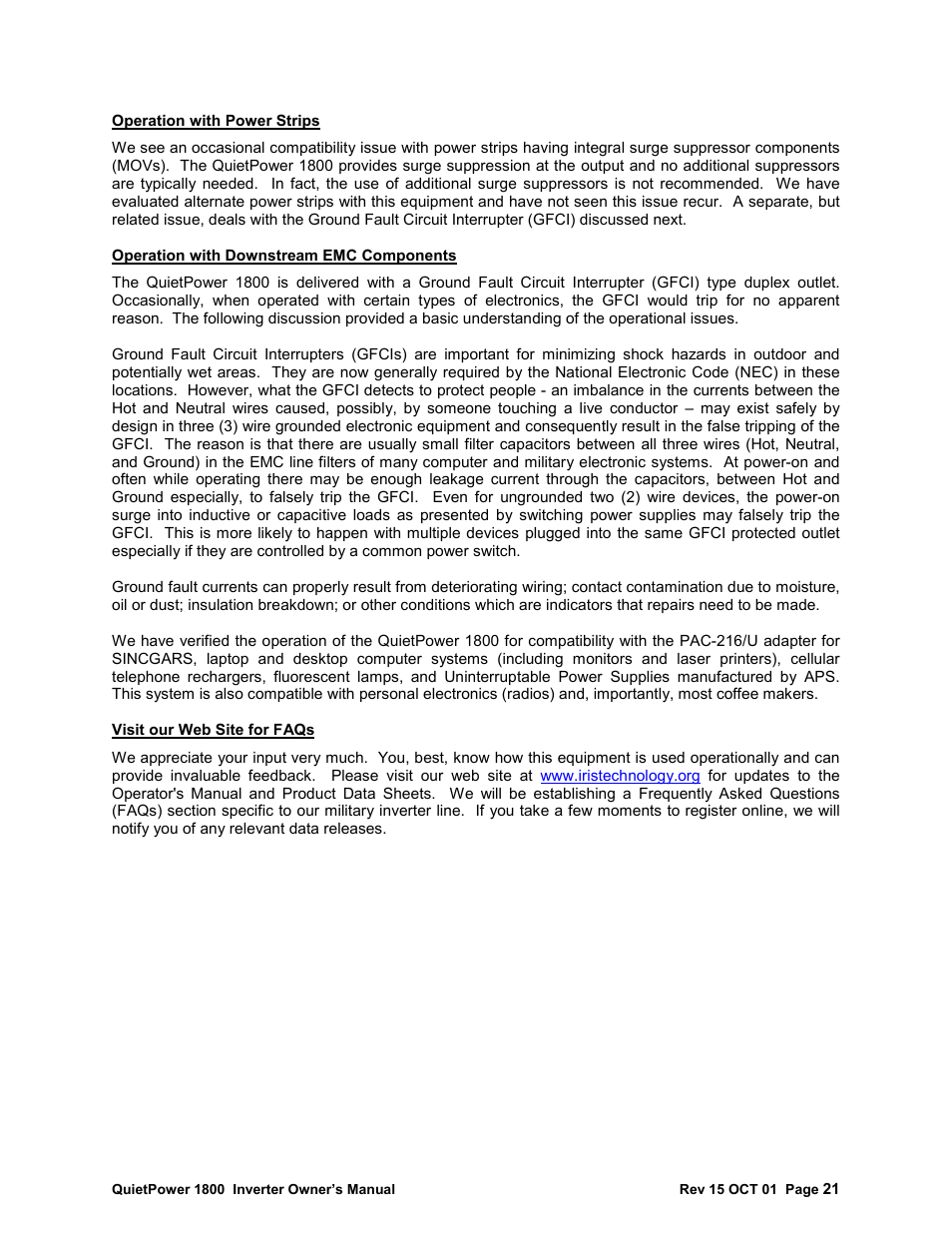 I.R.I.S. QP-1800 User Manual | Page 21 / 22
