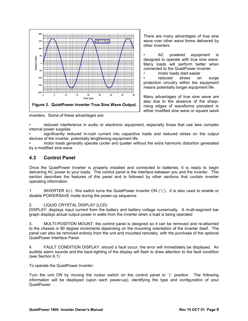 3 control panel | I.R.I.S. QP-1800 User Manual | Page 9 / 22