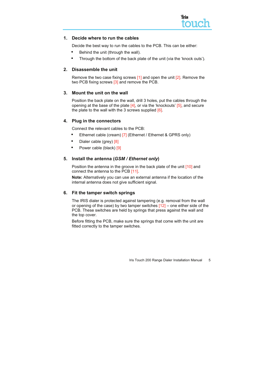 I.R.I.S. Touch 200 User Manual | Page 10 / 20