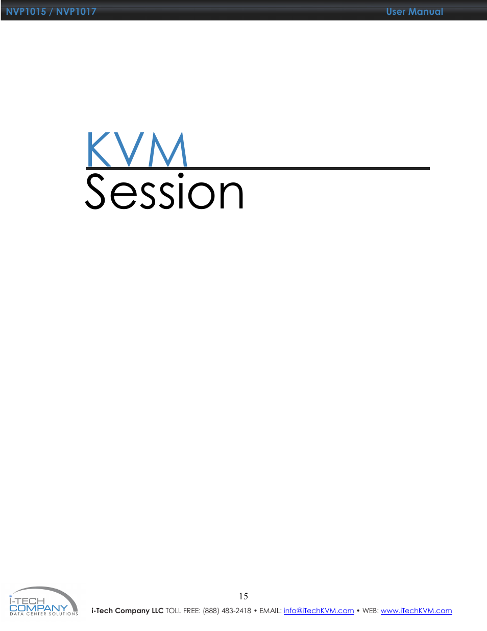 Kvm session | I-Tech Company NVP1017 User Manual | Page 16 / 33