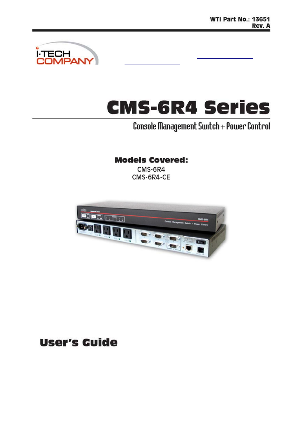 I-Tech Company CMS 6R4 Series User Manual | 123 pages