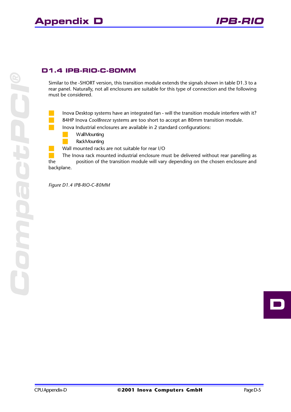 D1.4 ipb-rio-c-80mm, Figure d1.4 ipb-rio-c-80mm, Compactpci | Ipb-rio, Appendix d | Inova High Performance CPU board ICP-PII User Manual | Page 93 / 94