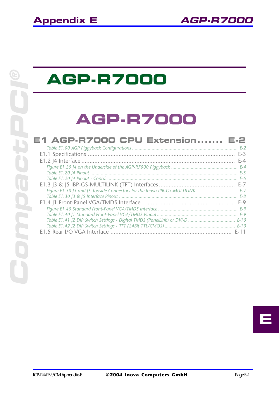 Agp-r7000, Compactpci | Inova PD00941013.001 User Manual | Page 93 / 103