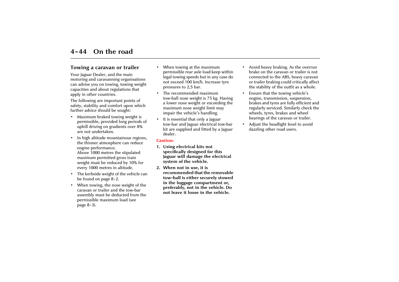 44 on the road | Jaguar X-Type JJM 21 02 20/15 User Manual | Page 100 / 187