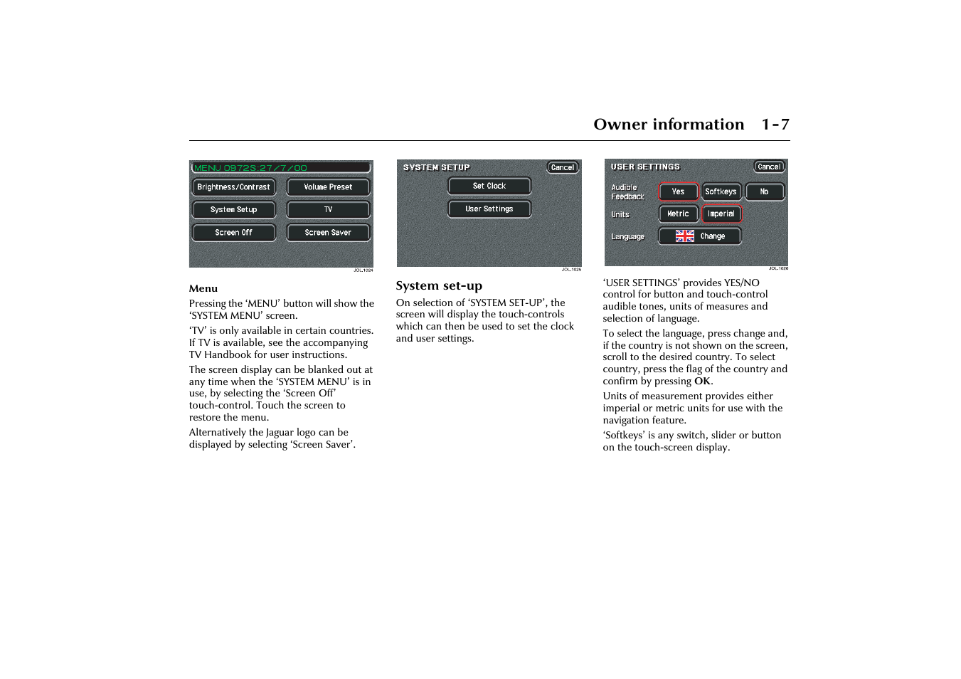 Owner information 1-7 | Jaguar X-Type JJM 21 02 20/15 User Manual | Page 11 / 187