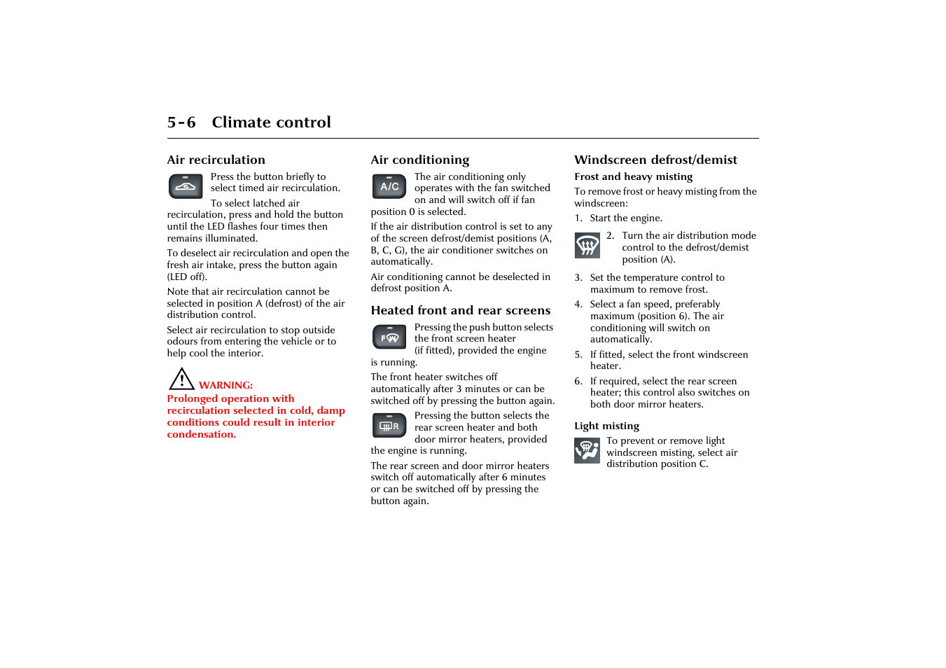 6 climate control | Jaguar X-Type JJM 21 02 20/15 User Manual | Page 110 / 187