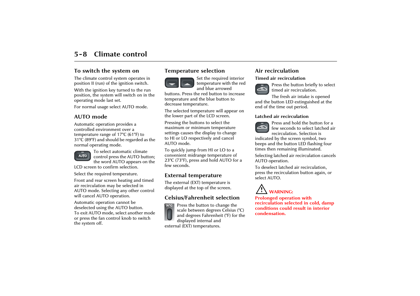 8 climate control | Jaguar X-Type JJM 21 02 20/15 User Manual | Page 112 / 187