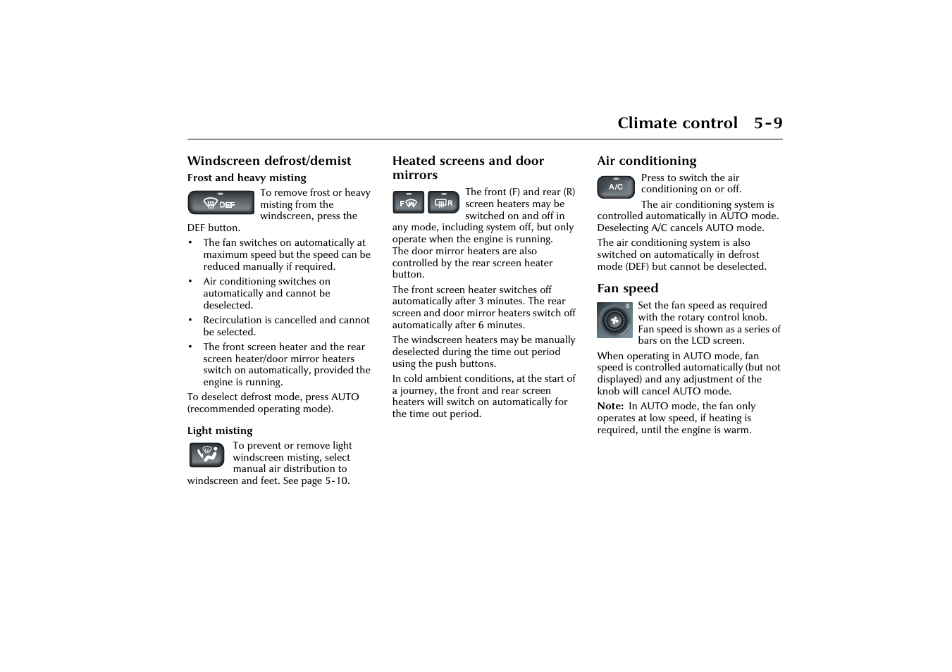 Climate control 5-9 | Jaguar X-Type JJM 21 02 20/15 User Manual | Page 113 / 187