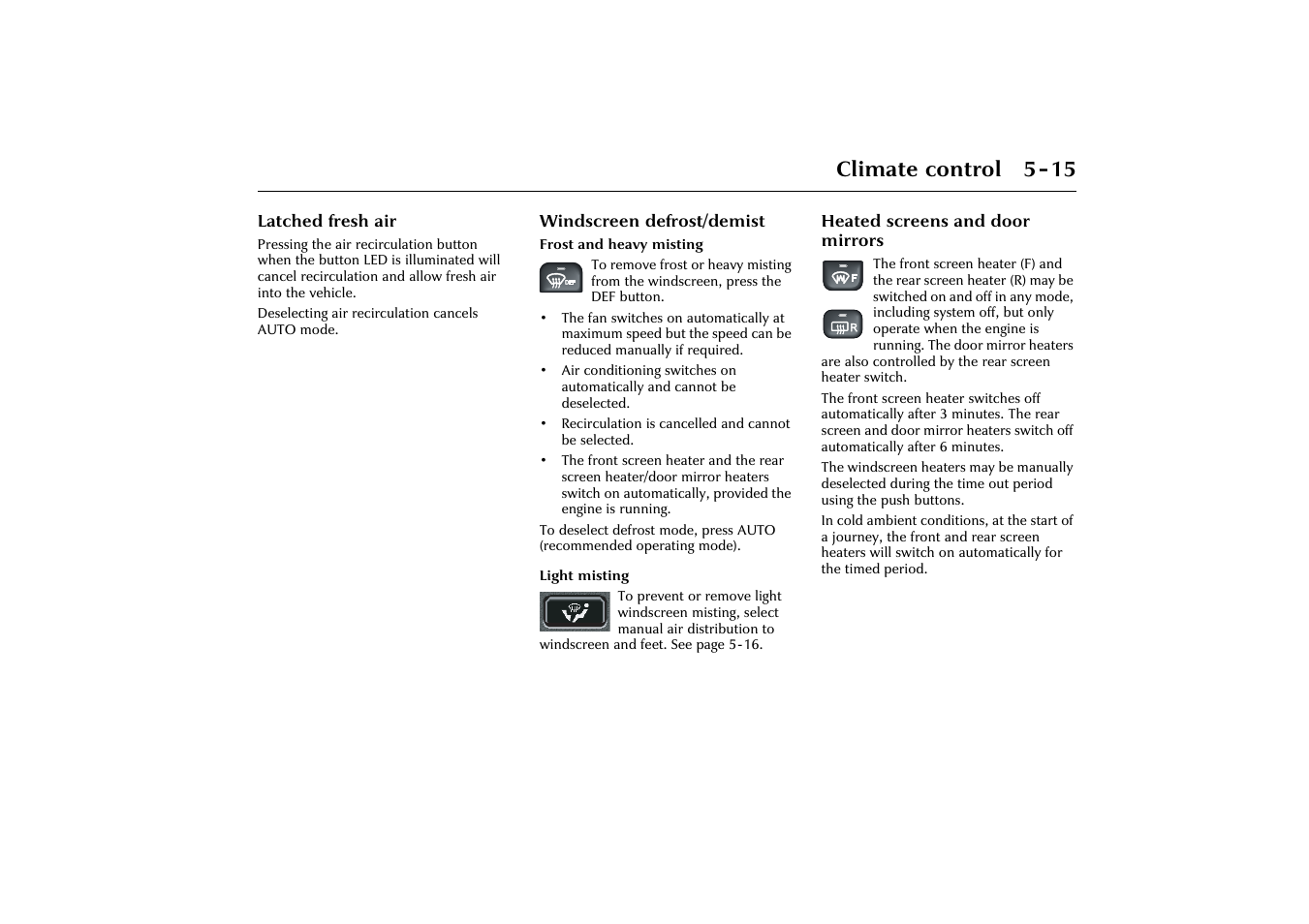 Climate control 5-15 | Jaguar X-Type JJM 21 02 20/15 User Manual | Page 119 / 187