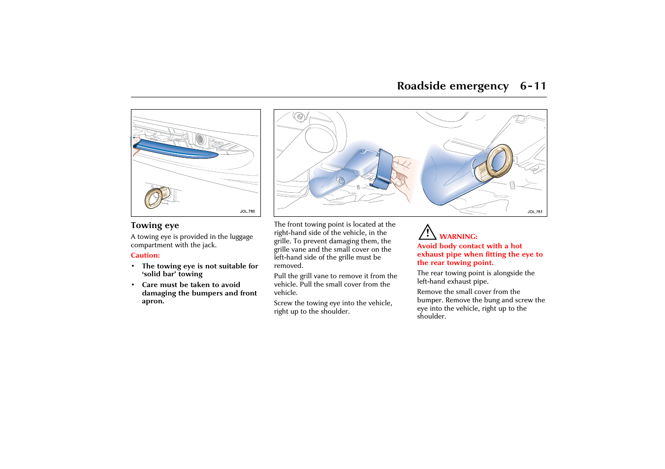 Roadside emergency 6-11 | Jaguar X-Type JJM 21 02 20/15 User Manual | Page 133 / 187