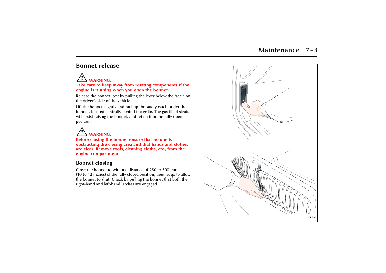 Maintenance 7-3 | Jaguar X-Type JJM 21 02 20/15 User Manual | Page 153 / 187