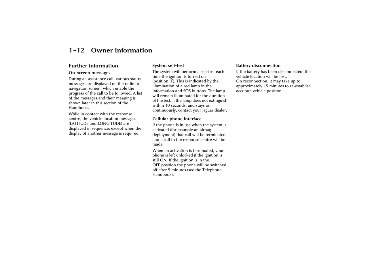 12 owner information | Jaguar X-Type JJM 21 02 20/15 User Manual | Page 16 / 187