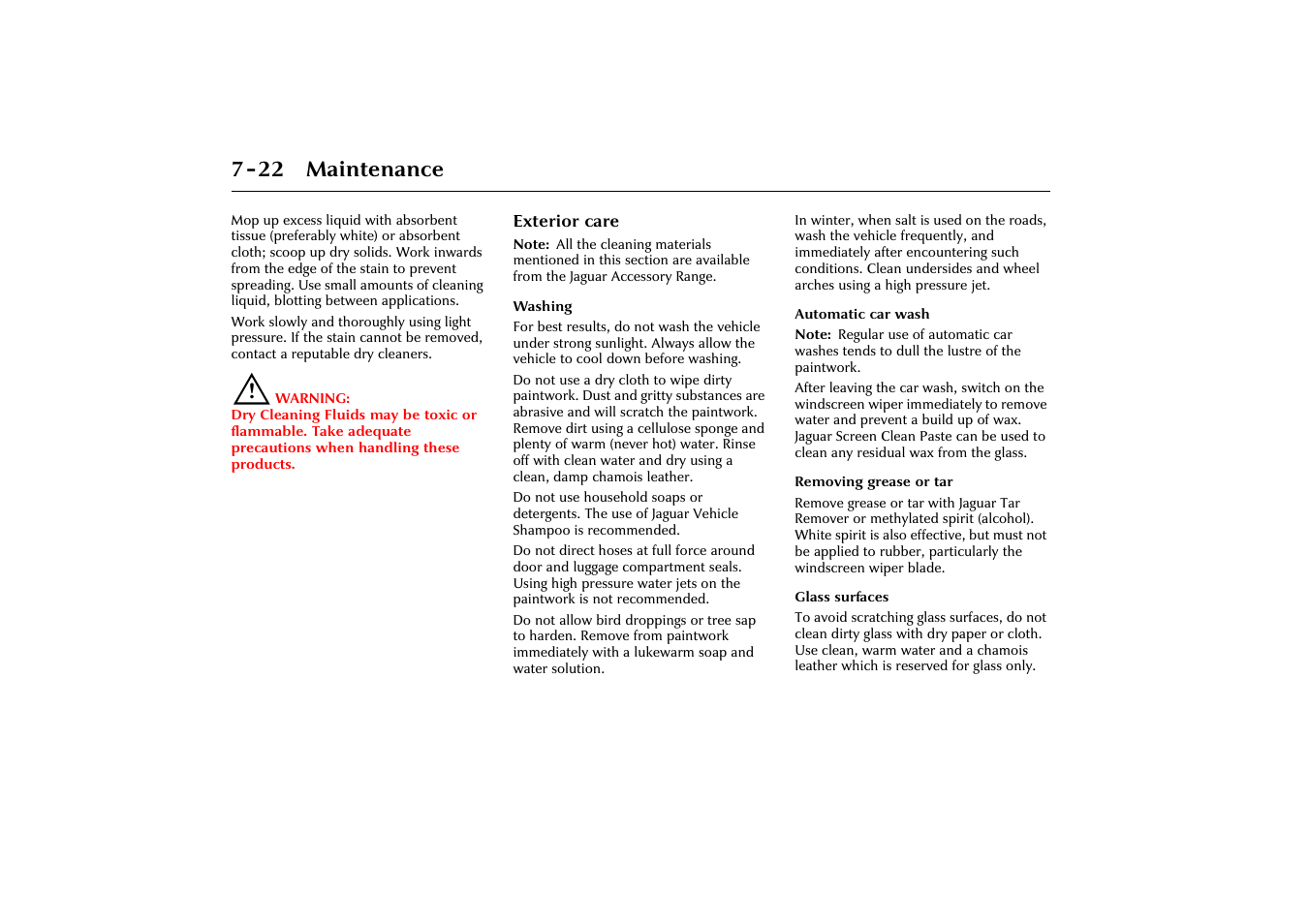 22 maintenance | Jaguar X-Type JJM 21 02 20/15 User Manual | Page 172 / 187