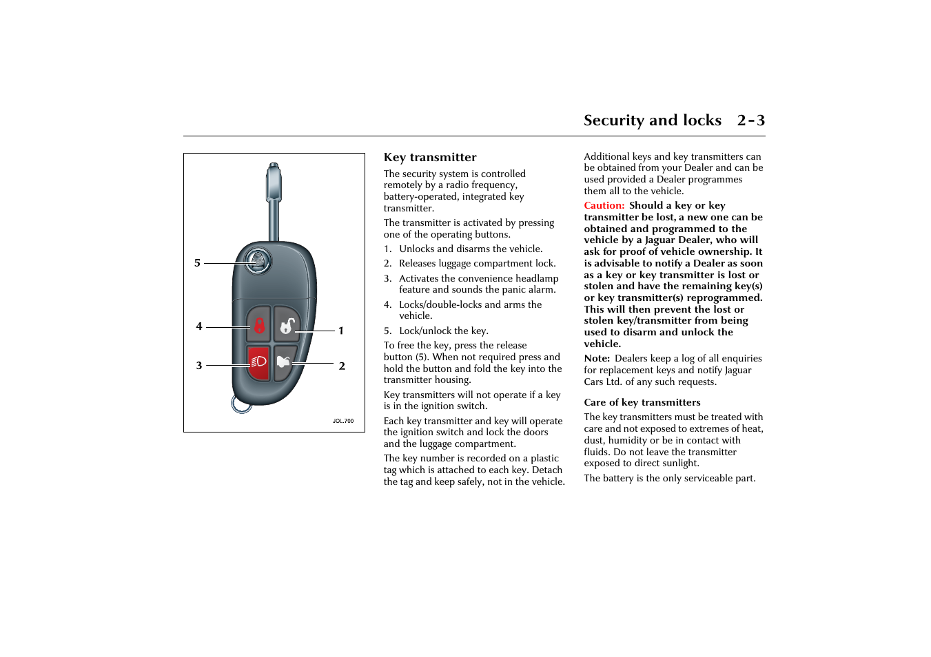 Security and locks 2-3 | Jaguar X-Type JJM 21 02 20/15 User Manual | Page 21 / 187