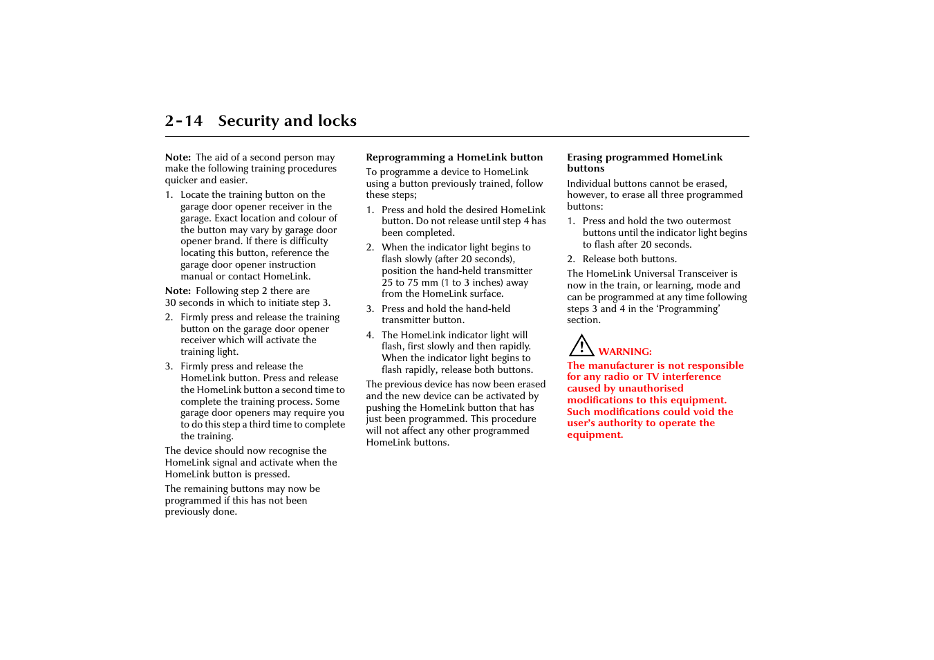 14 security and locks | Jaguar X-Type JJM 21 02 20/15 User Manual | Page 32 / 187