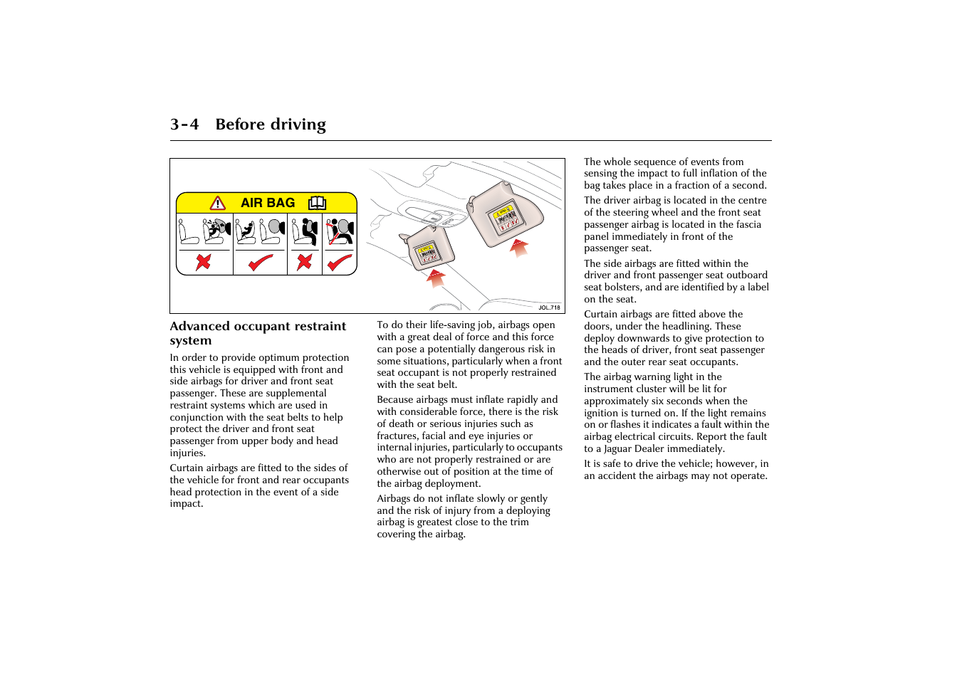 4 before driving | Jaguar X-Type JJM 21 02 20/15 User Manual | Page 36 / 187