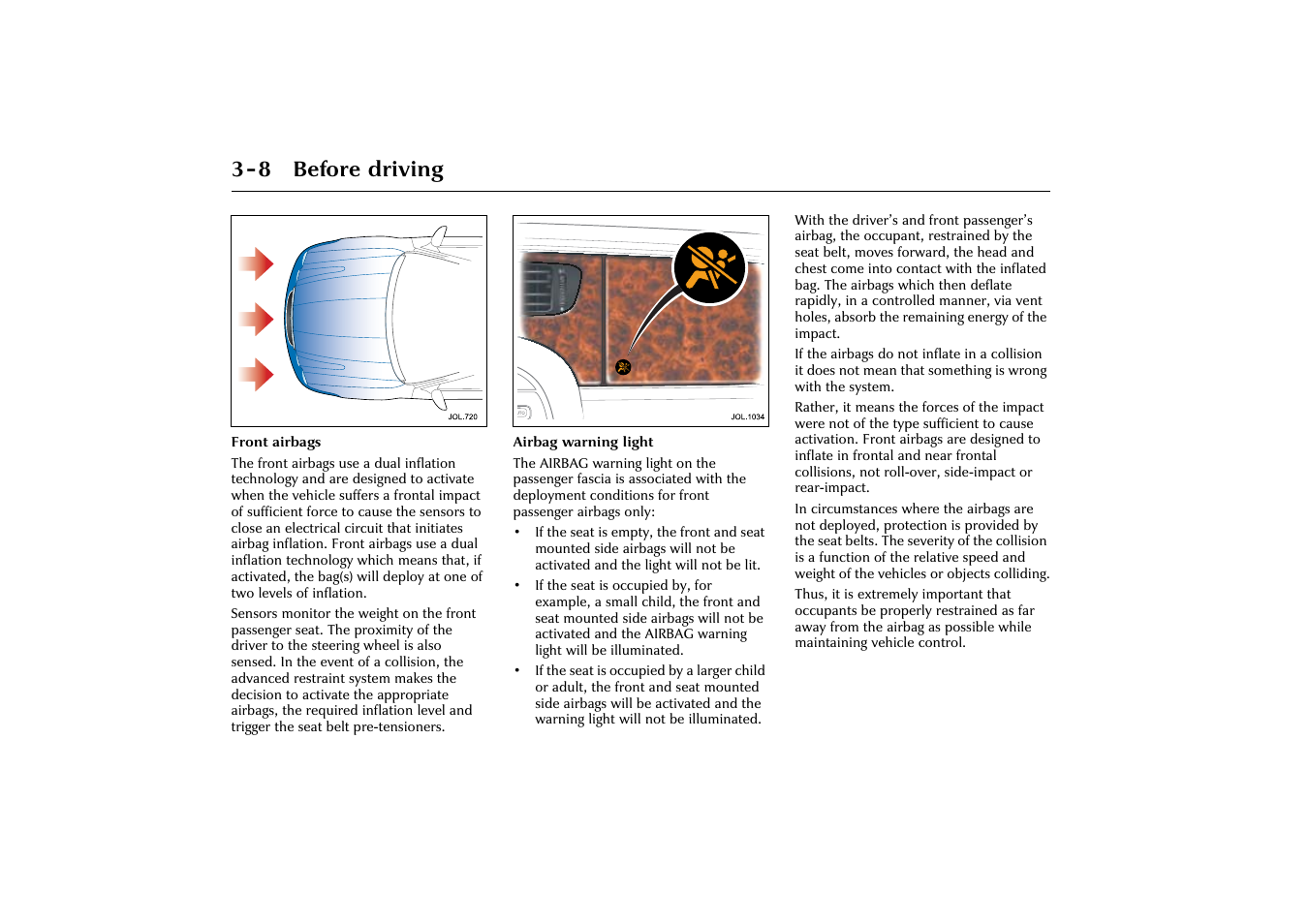 8 before driving | Jaguar X-Type JJM 21 02 20/15 User Manual | Page 40 / 187