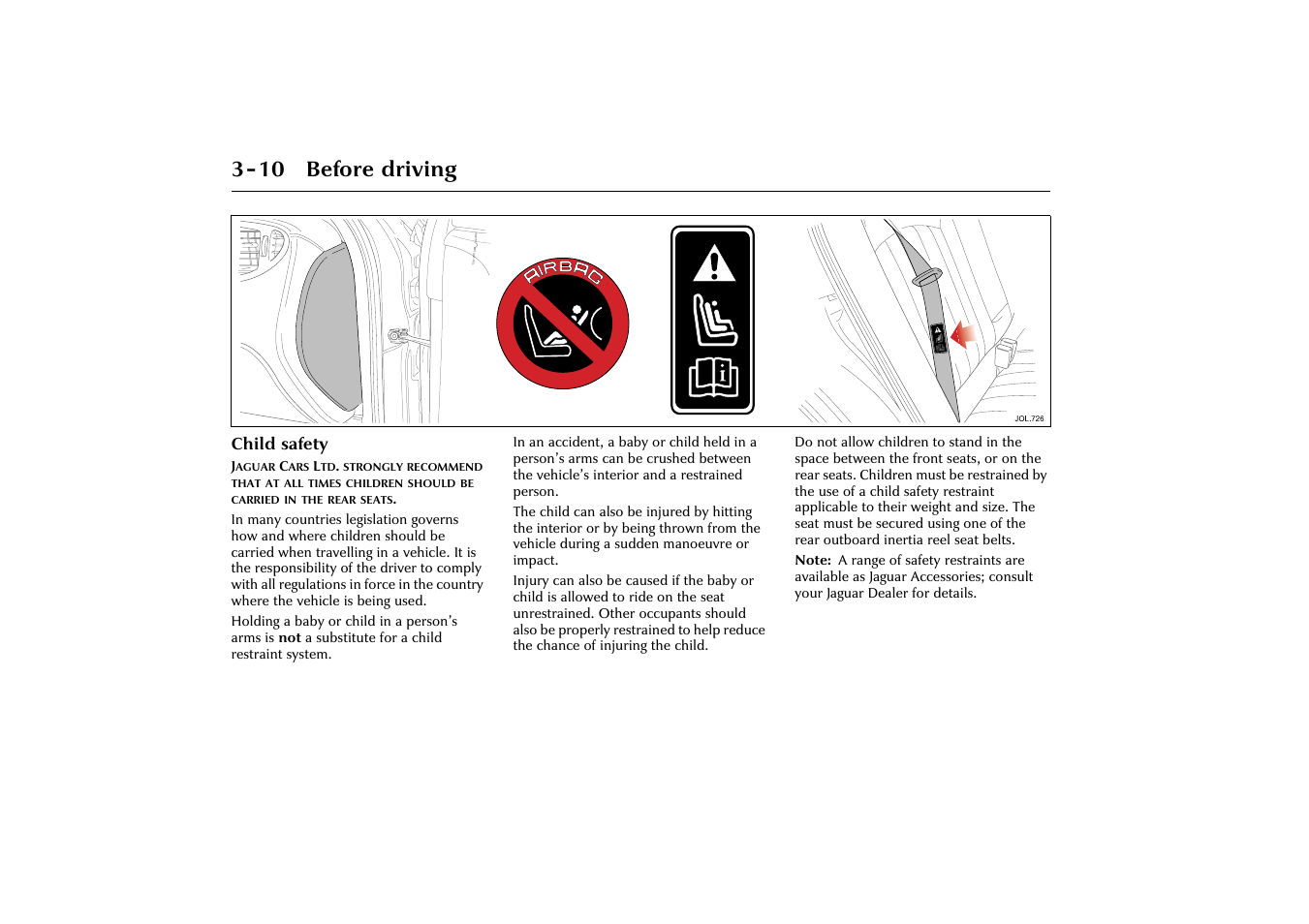 10 before driving | Jaguar X-Type JJM 21 02 20/15 User Manual | Page 42 / 187