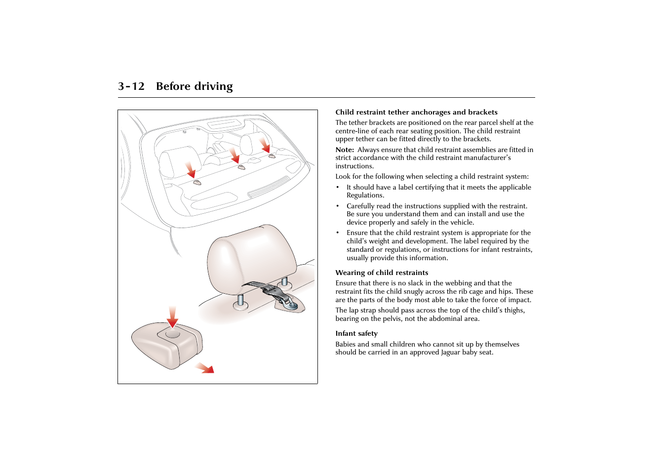 12 before driving | Jaguar X-Type JJM 21 02 20/15 User Manual | Page 44 / 187