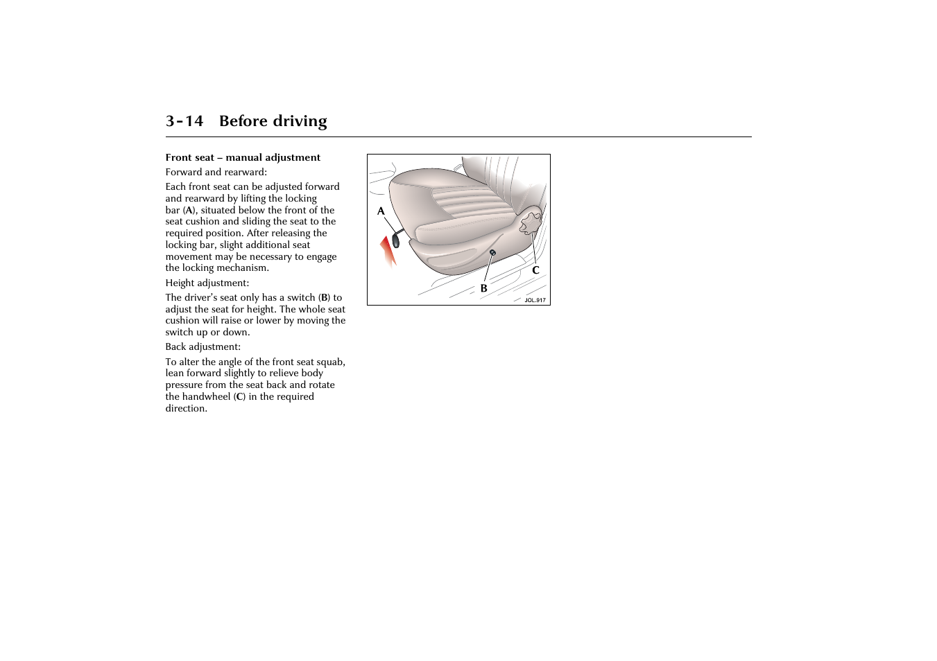 14 before driving | Jaguar X-Type JJM 21 02 20/15 User Manual | Page 46 / 187