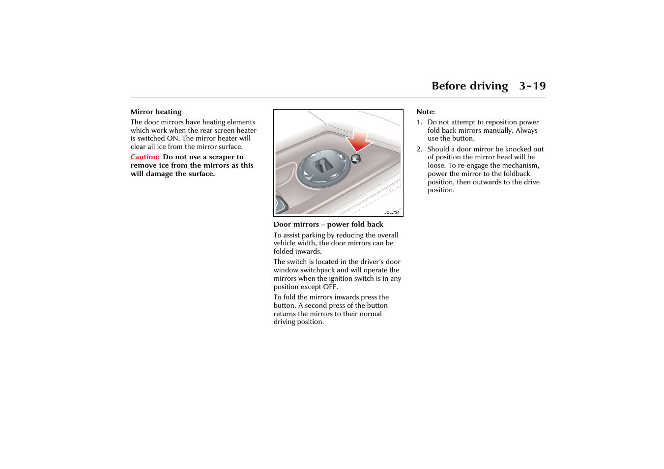 Before driving 3-19 | Jaguar X-Type JJM 21 02 20/15 User Manual | Page 51 / 187