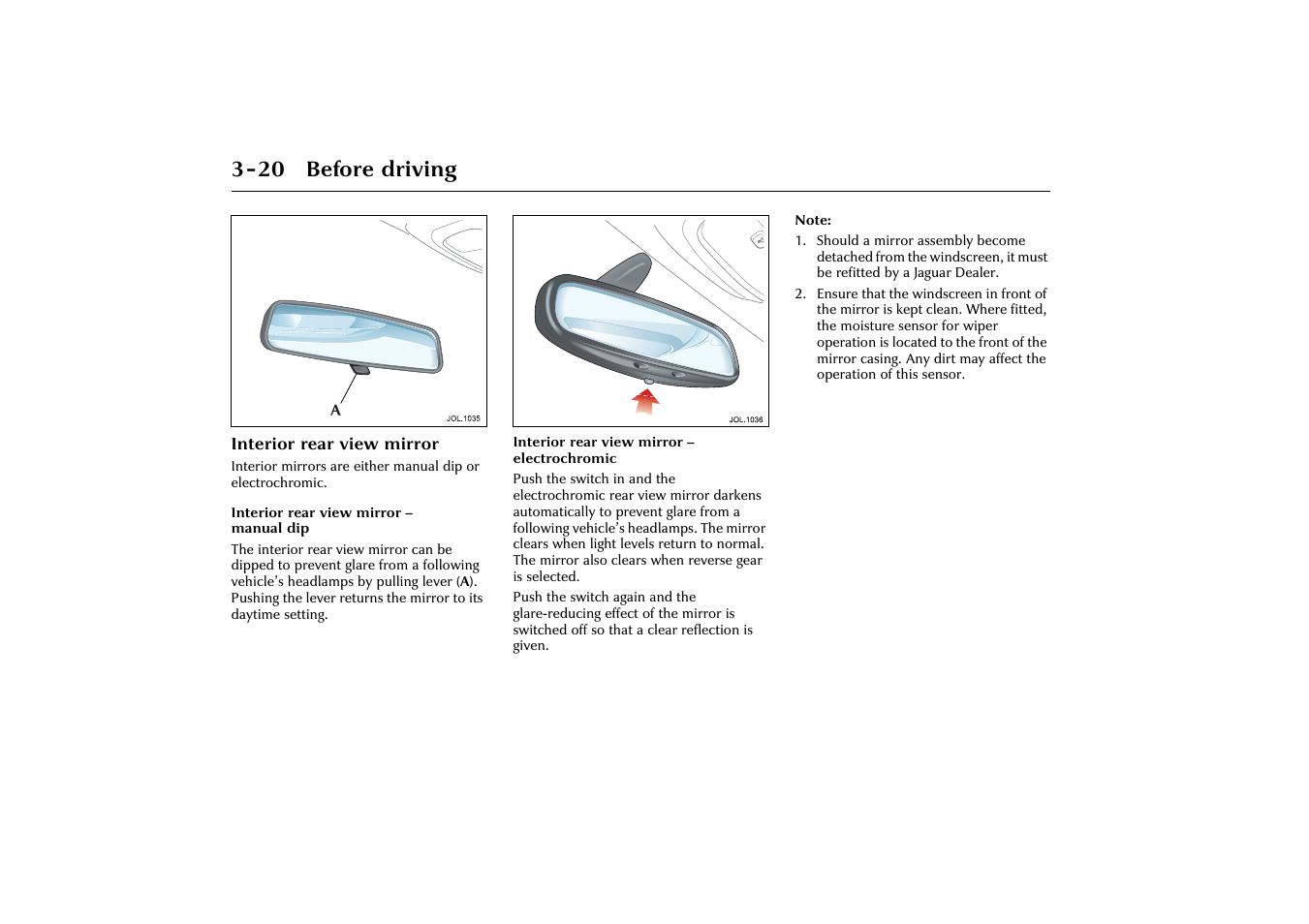 20 before driving | Jaguar X-Type JJM 21 02 20/15 User Manual | Page 52 / 187