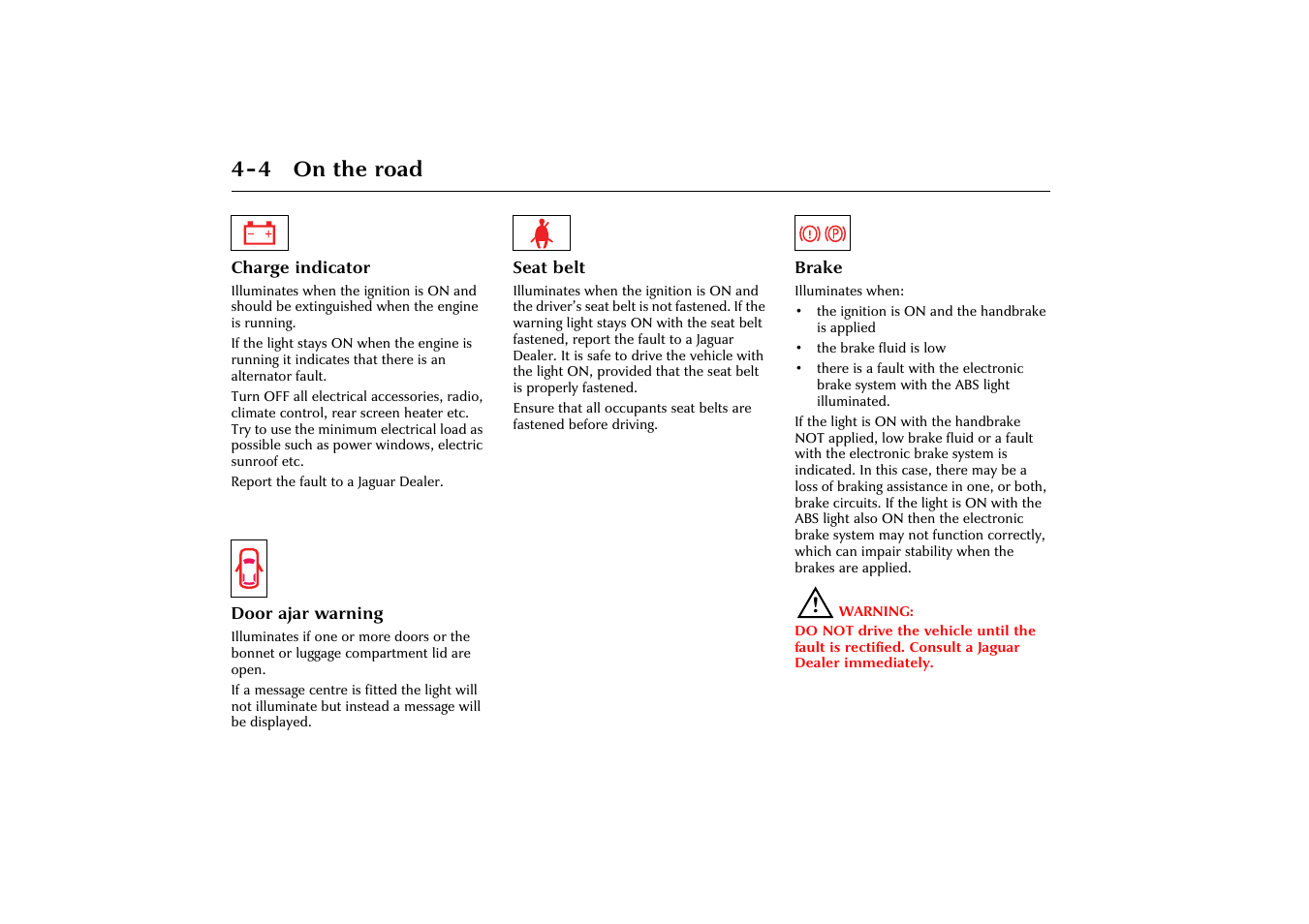 4 on the road | Jaguar X-Type JJM 21 02 20/15 User Manual | Page 60 / 187