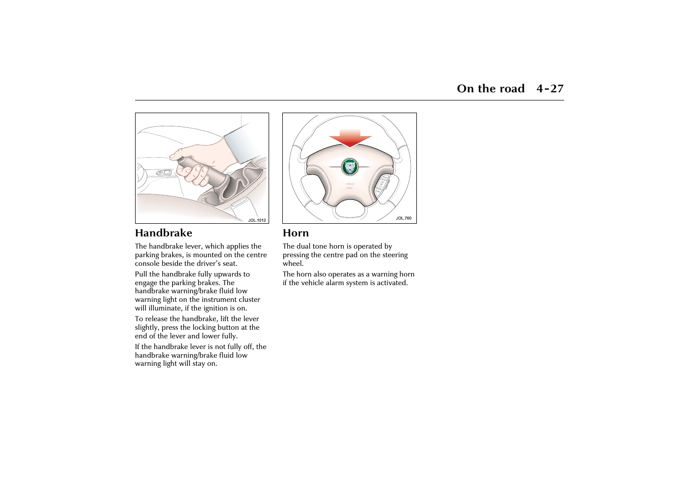 On the road 4-27 | Jaguar X-Type JJM 21 02 20/15 User Manual | Page 83 / 187