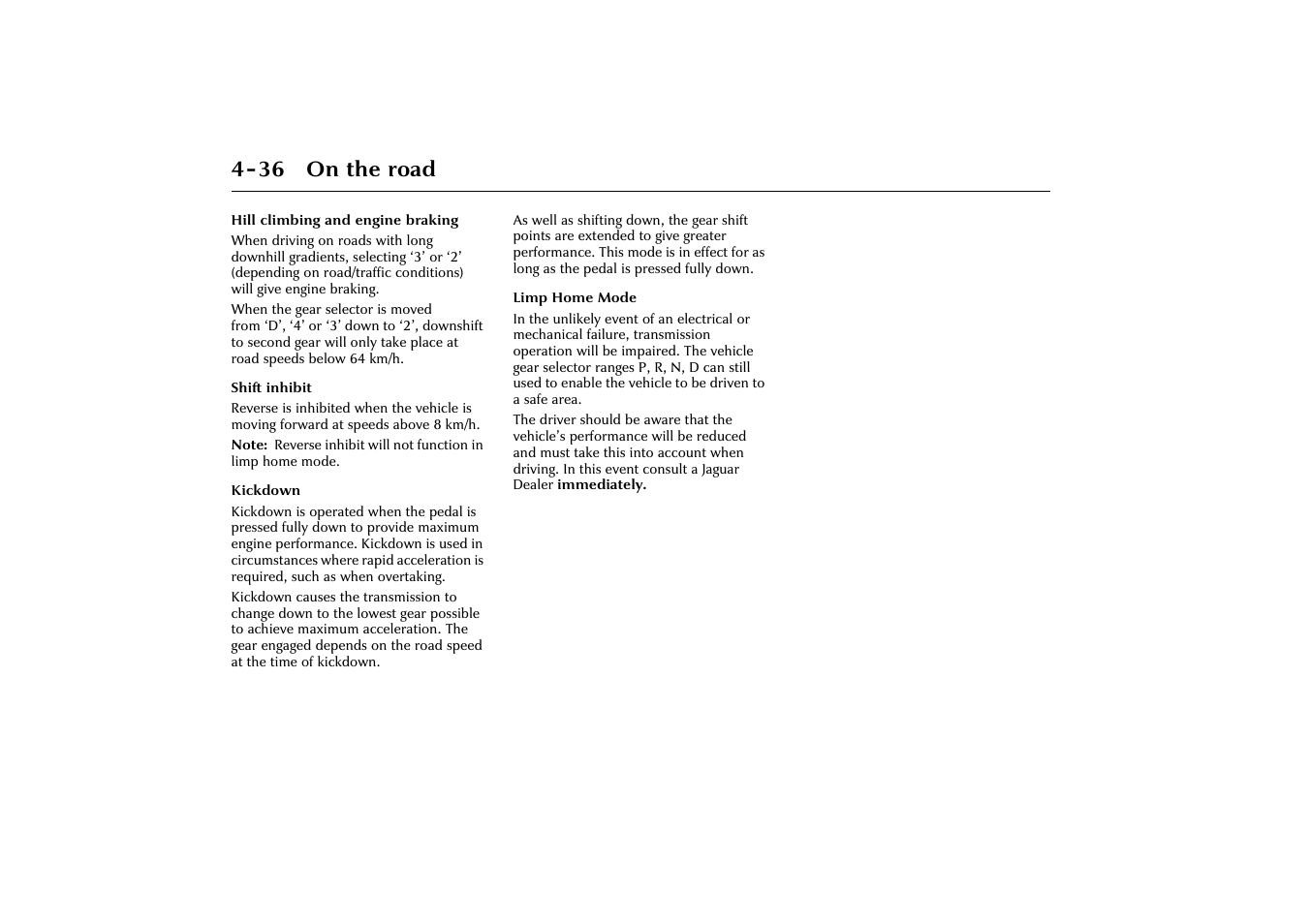 36 on the road | Jaguar X-Type JJM 21 02 20/15 User Manual | Page 92 / 187