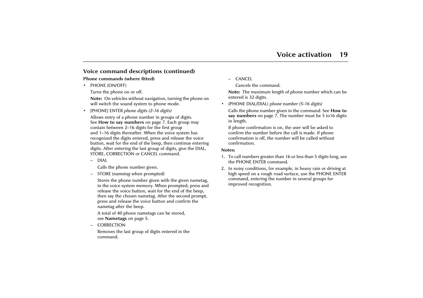 Voice activation 19 | Jaguar VOICE ACTIVATION X-TYPE 2001.5 User Manual | Page 22 / 47