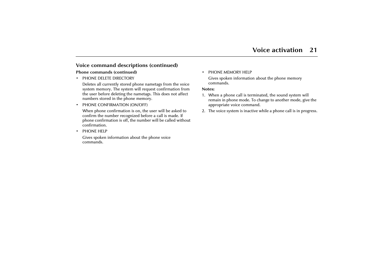 Voice activation 21 | Jaguar VOICE ACTIVATION X-TYPE 2001.5 User Manual | Page 24 / 47