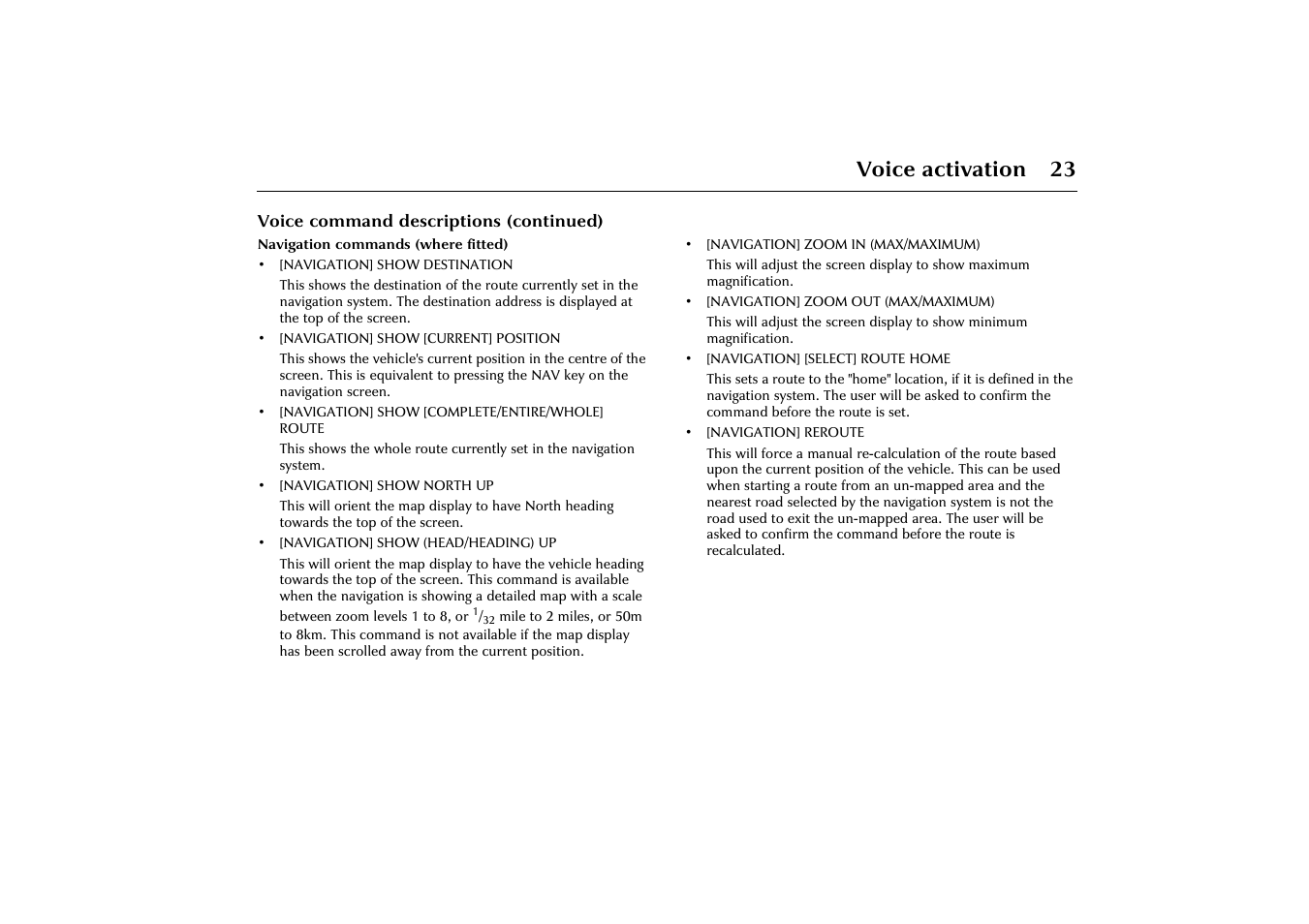 Voice activation 23 | Jaguar VOICE ACTIVATION X-TYPE 2001.5 User Manual | Page 26 / 47