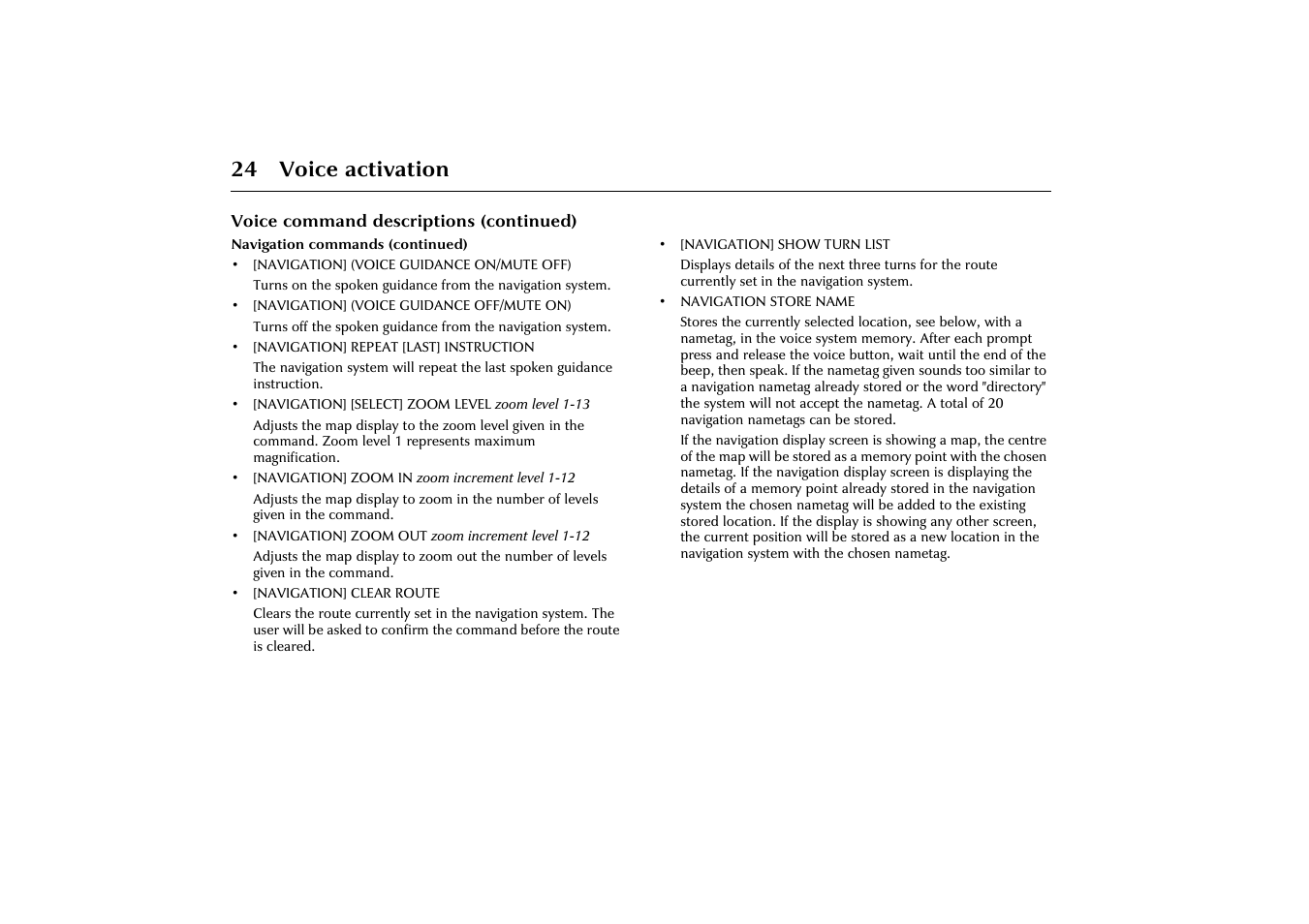 24 voice activation | Jaguar VOICE ACTIVATION X-TYPE 2001.5 User Manual | Page 27 / 47