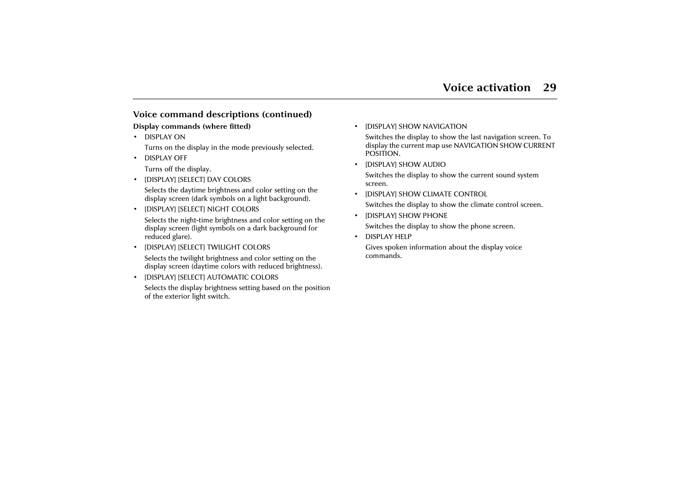 Voice activation 29 | Jaguar VOICE ACTIVATION X-TYPE 2001.5 User Manual | Page 32 / 47