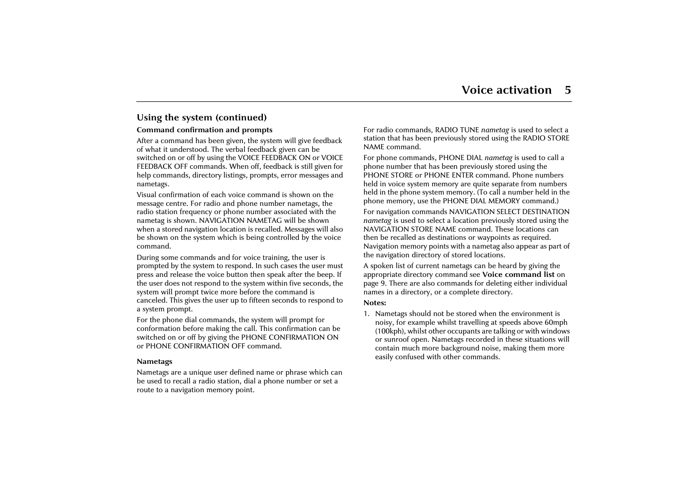 Voice activation 5 | Jaguar VOICE ACTIVATION X-TYPE 2001.5 User Manual | Page 8 / 47