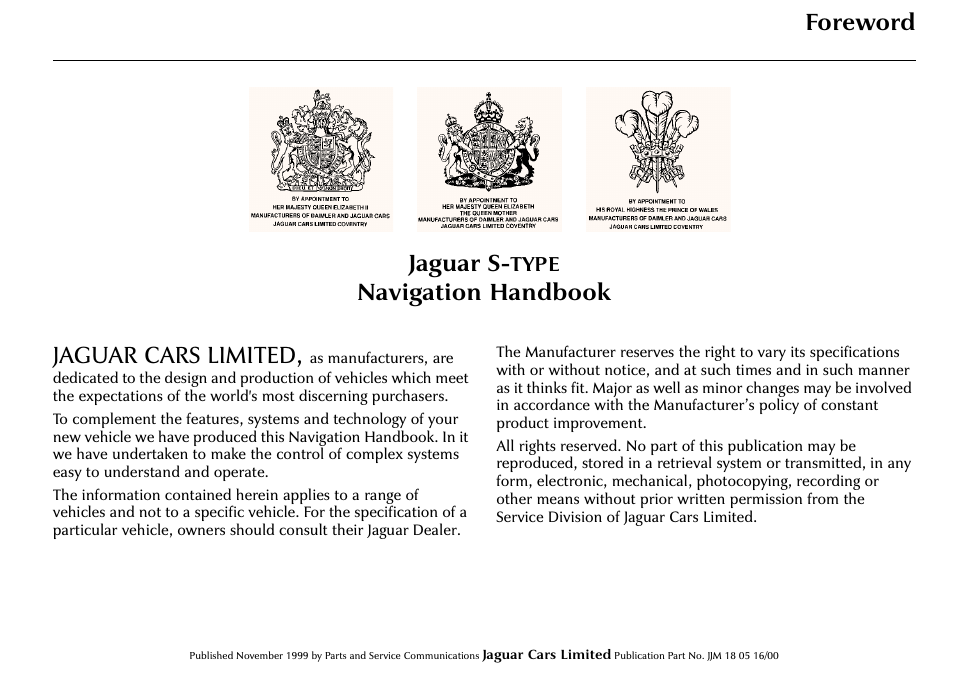 Jaguar S-Type User Manual | 66 pages