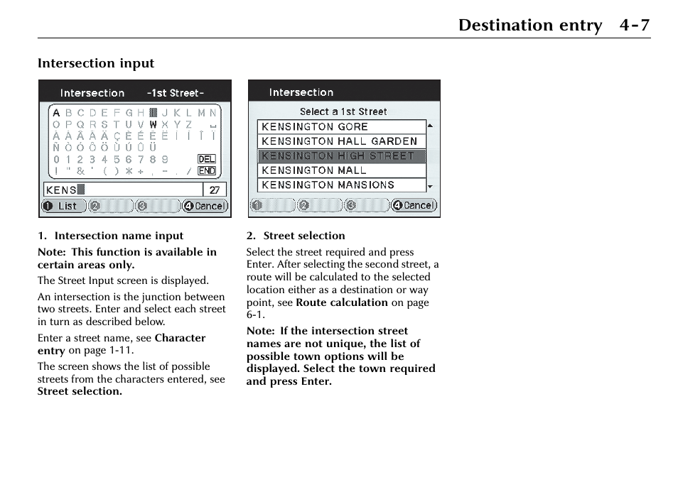 Destination entry 4-7 | Jaguar S-Type User Manual | Page 40 / 66