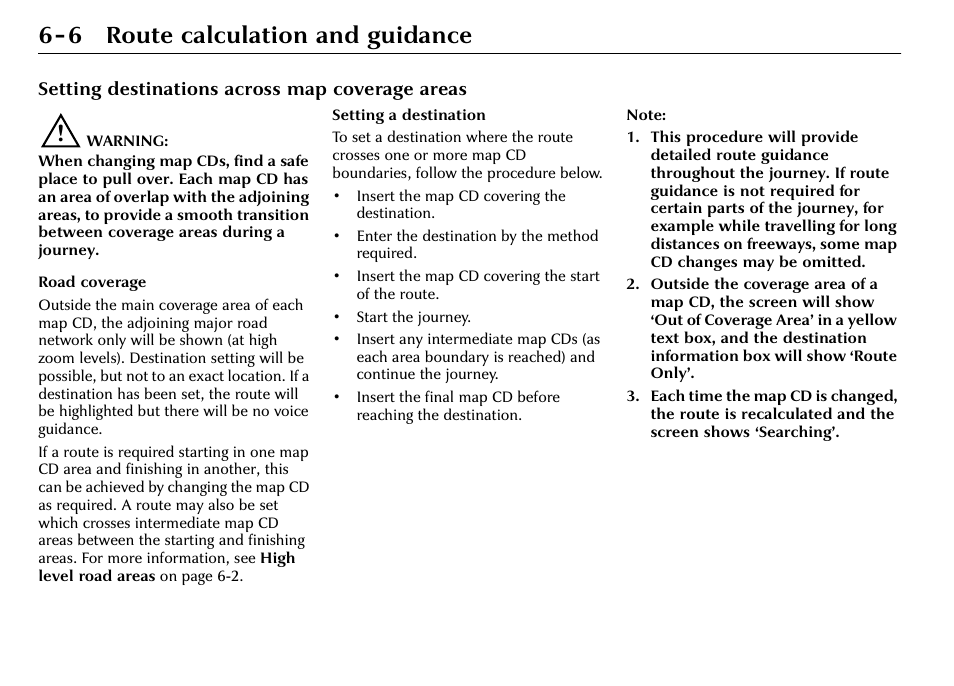 6 route calculation and guidance | Jaguar S-Type User Manual | Page 57 / 66