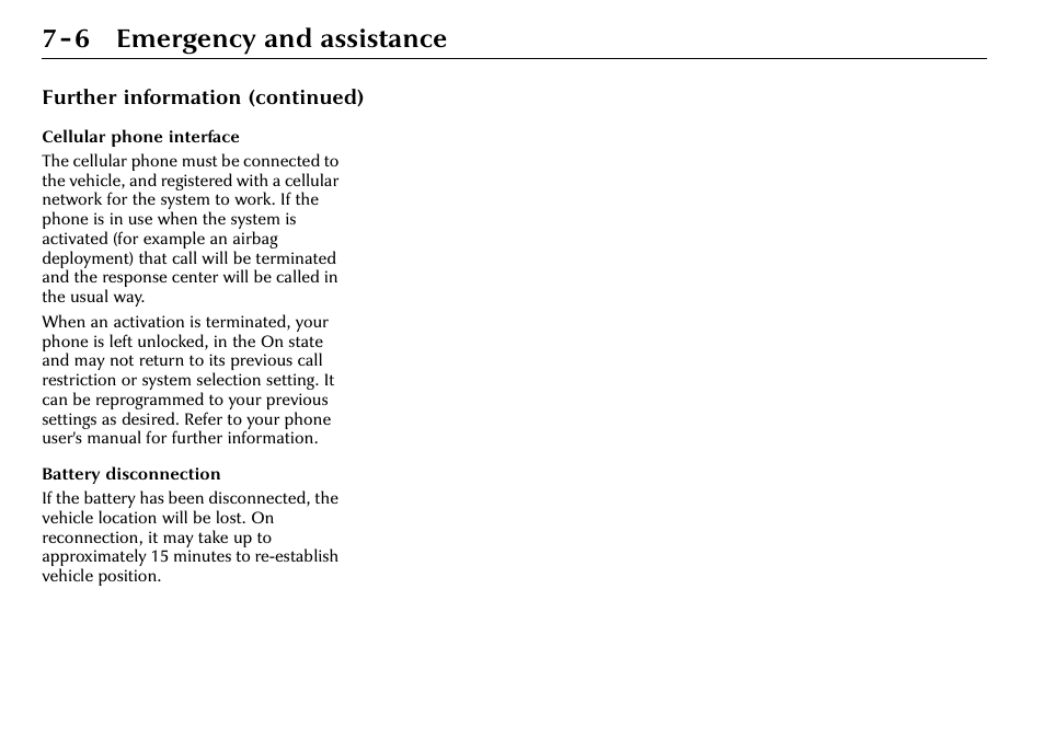 6 emergency and assistance | Jaguar S-Type User Manual | Page 64 / 66