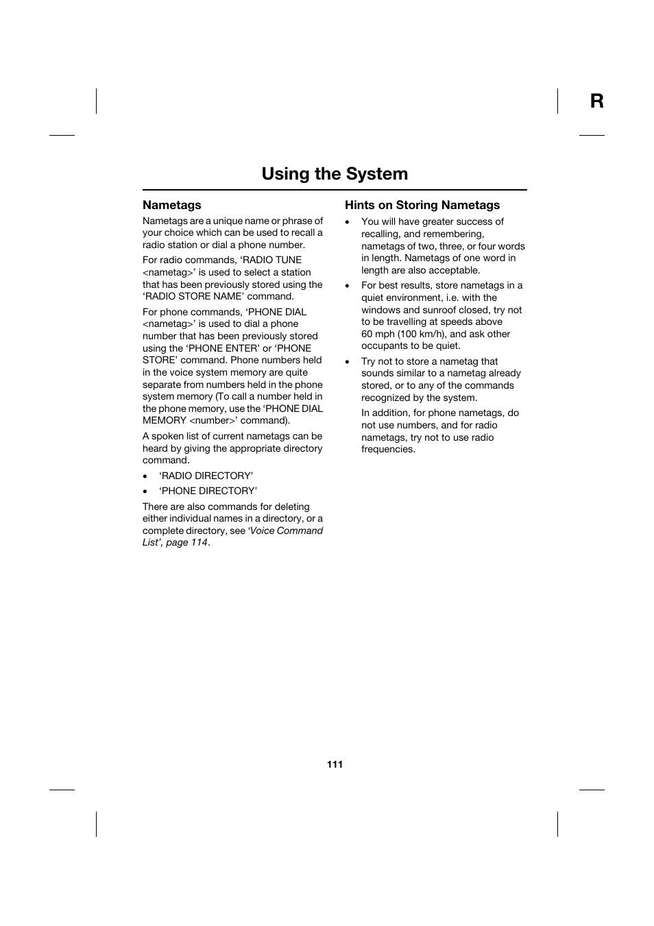 Using the system | Jaguar Touch Screen Display JJM 18 42 26 701 User Manual | Page 111 / 132