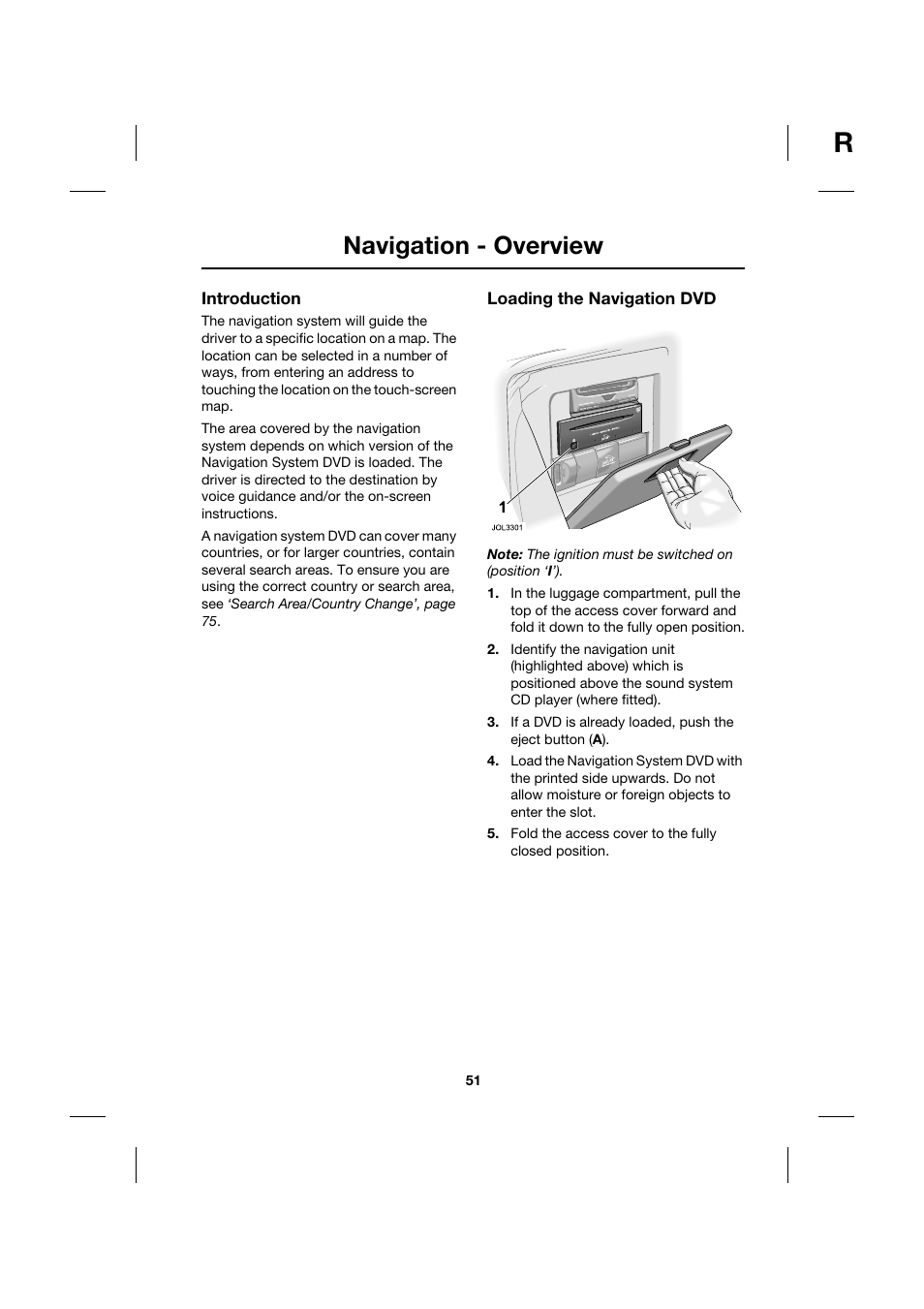 Navigation - overview | Jaguar Touch Screen Display JJM 18 42 26 701 User Manual | Page 51 / 132