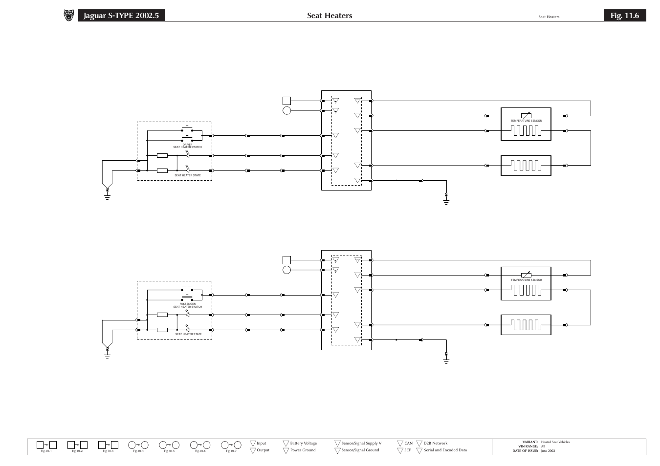 Seat heaters, Fig. 11.6 | Jaguar S-TYPE 2004 User Manual | Page 107 / 172