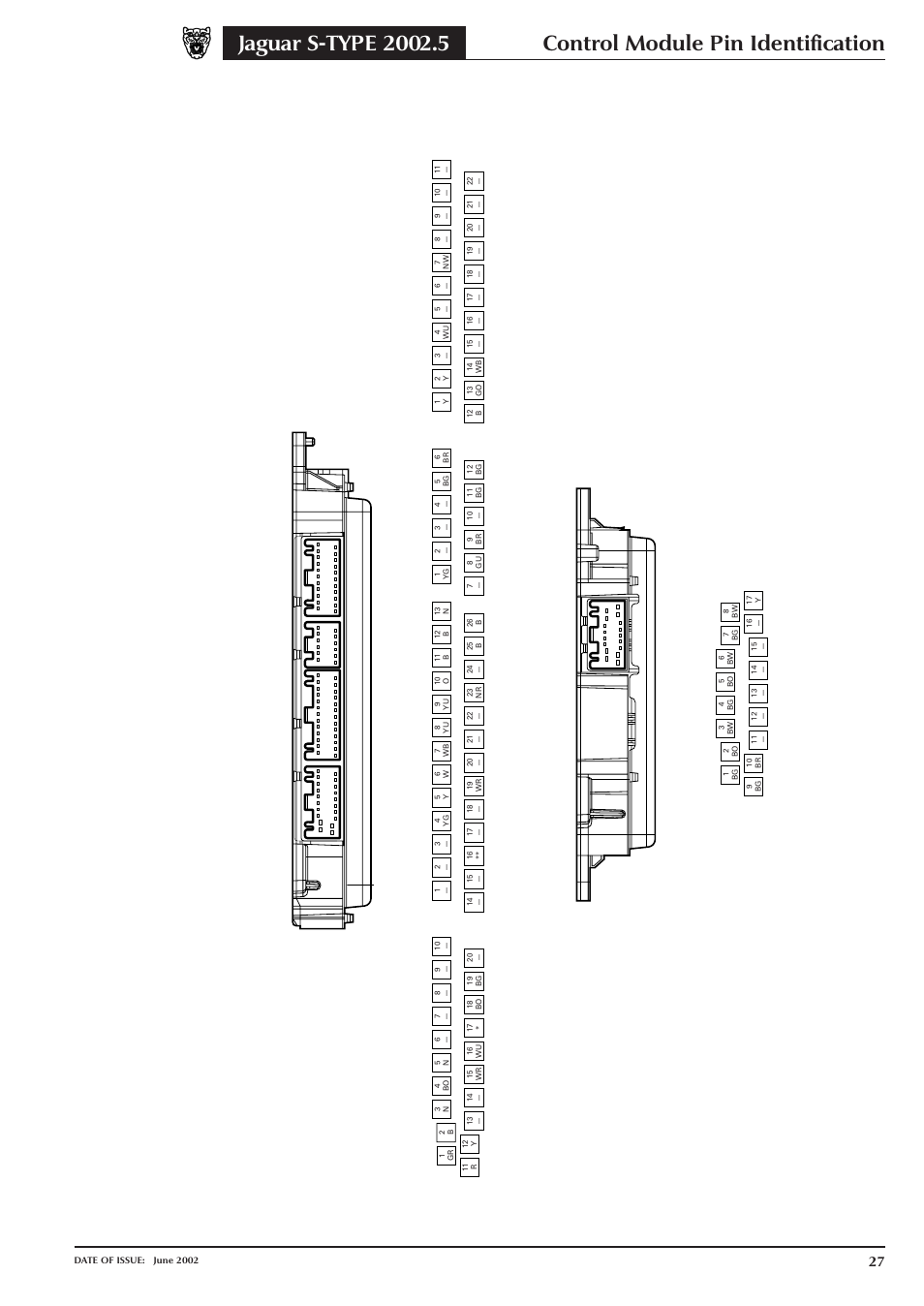 Control module pin identification, Rear electronic control module | Jaguar S-TYPE 2004 User Manual | Page 29 / 172